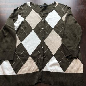 🚨 NY&Co Argyle Cardigan Sweater